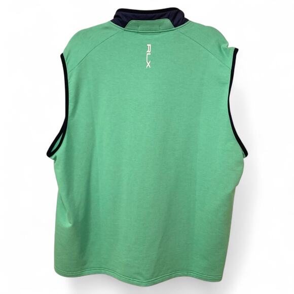 RLX Ralph Lauren Performance Hybrid Golf Vest Full Zip Navy/Green Size XXL NWT - Picture 2 of 16